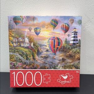 Balloons Over Cottage Cove Hot Air Balloon jigsaw Puzzle 1000 pcs new Cardinal